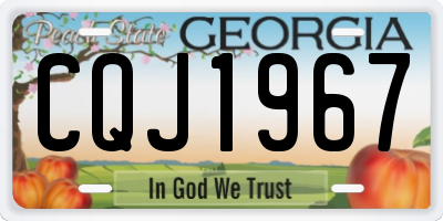 GA license plate CQJ1967