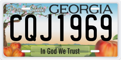 GA license plate CQJ1969