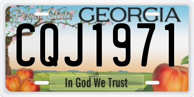 GA license plate CQJ1971