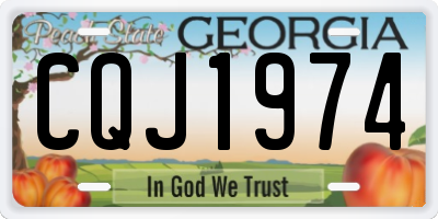 GA license plate CQJ1974