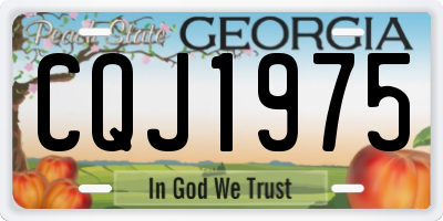 GA license plate CQJ1975