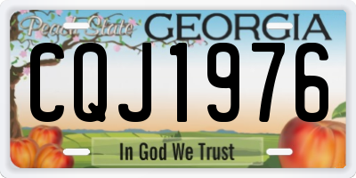 GA license plate CQJ1976