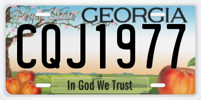 GA license plate CQJ1977