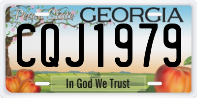 GA license plate CQJ1979