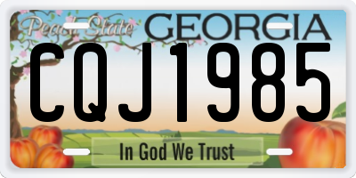 GA license plate CQJ1985