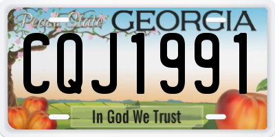 GA license plate CQJ1991