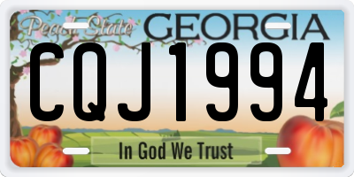 GA license plate CQJ1994