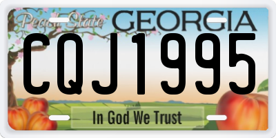 GA license plate CQJ1995