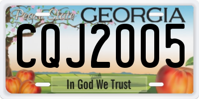 GA license plate CQJ2005