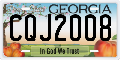 GA license plate CQJ2008