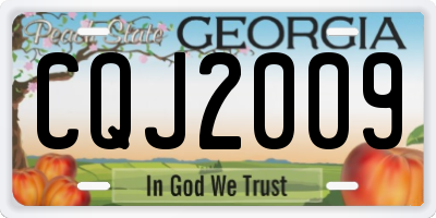 GA license plate CQJ2009
