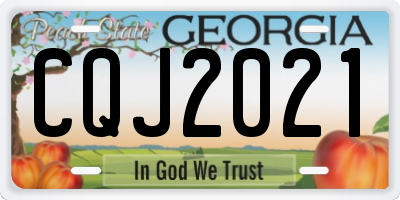 GA license plate CQJ2021