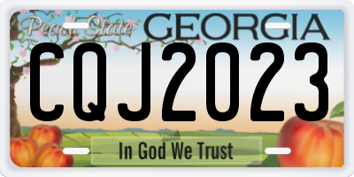 GA license plate CQJ2023