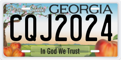 GA license plate CQJ2024
