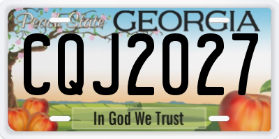 GA license plate CQJ2027