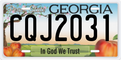 GA license plate CQJ2031