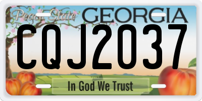 GA license plate CQJ2037