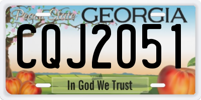 GA license plate CQJ2051