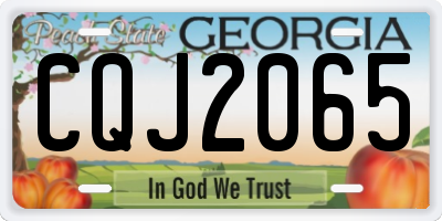 GA license plate CQJ2065