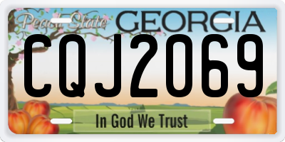 GA license plate CQJ2069