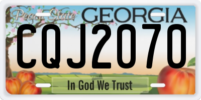 GA license plate CQJ2070