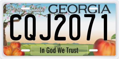 GA license plate CQJ2071