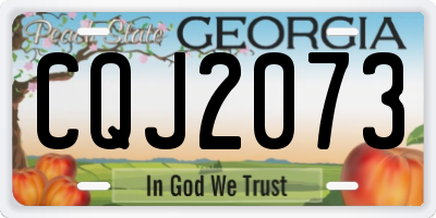GA license plate CQJ2073