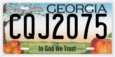 GA license plate CQJ2075