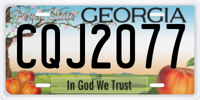 GA license plate CQJ2077