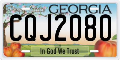 GA license plate CQJ2080