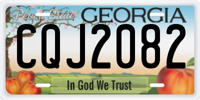 GA license plate CQJ2082