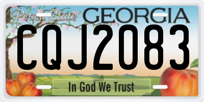GA license plate CQJ2083