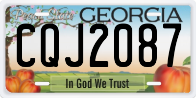 GA license plate CQJ2087