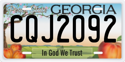 GA license plate CQJ2092