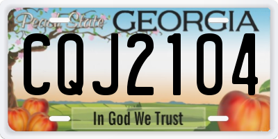 GA license plate CQJ2104