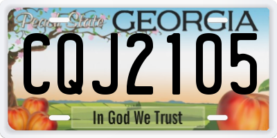 GA license plate CQJ2105