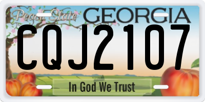 GA license plate CQJ2107