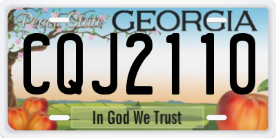 GA license plate CQJ2110
