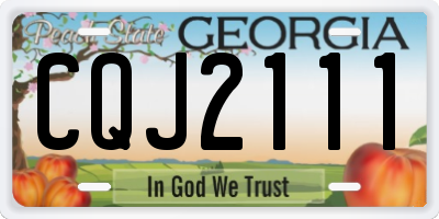 GA license plate CQJ2111