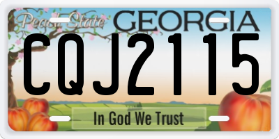 GA license plate CQJ2115
