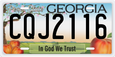 GA license plate CQJ2116
