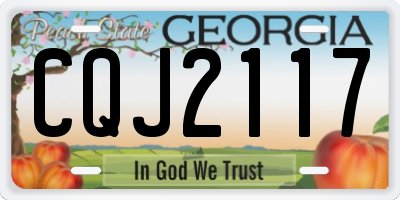 GA license plate CQJ2117