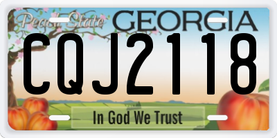 GA license plate CQJ2118