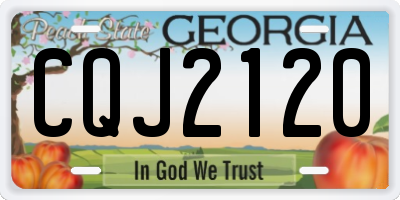 GA license plate CQJ2120