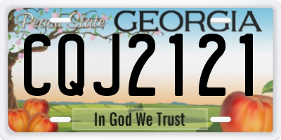 GA license plate CQJ2121