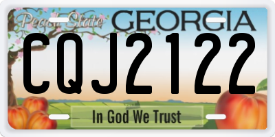GA license plate CQJ2122