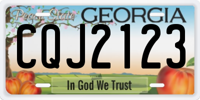 GA license plate CQJ2123