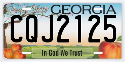 GA license plate CQJ2125