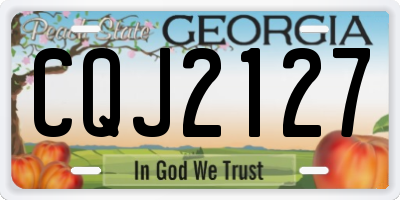 GA license plate CQJ2127