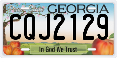 GA license plate CQJ2129